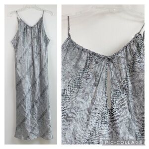 Snake print slip dress backless chemise adjustable straps Vintage Delicates EUC